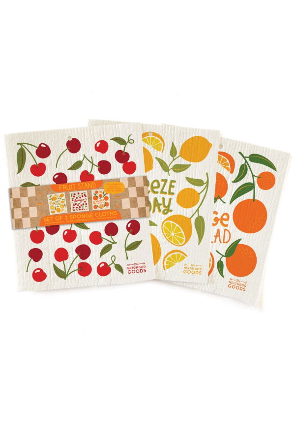 The Neighborgoods Fruit Stand Sponge Cloth Set of 3