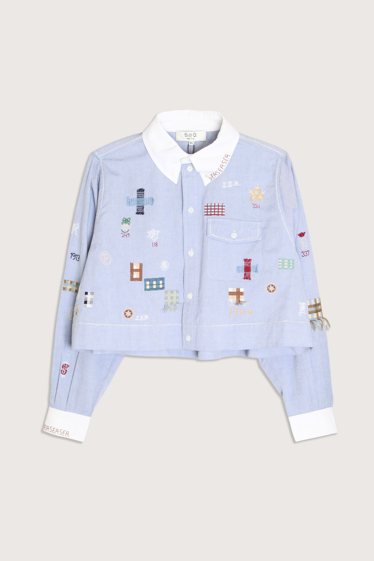Sea NY Claira Embroidered Button Down Shirt - Blue - Image 1 of 4
