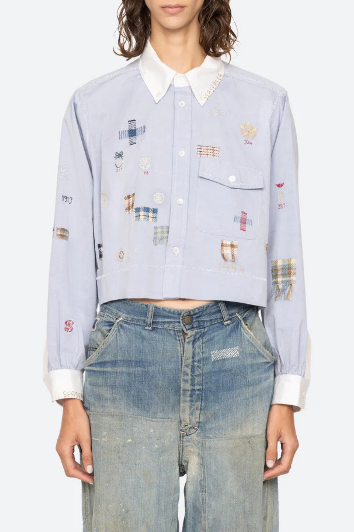 Sea NY Claira Embroidered Button Down Shirt - Blue - Image 2 of 4