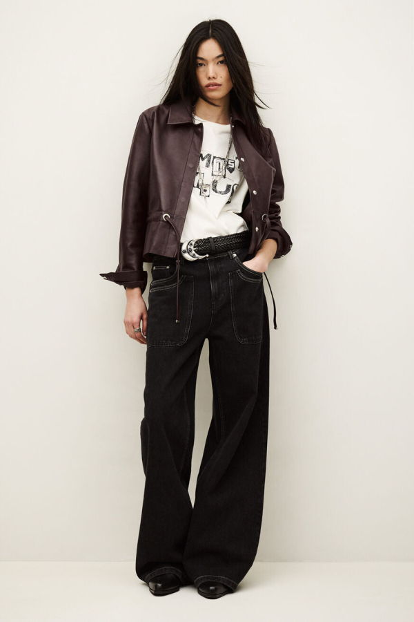 Ba&sh Manita Cropped Leather Jacket