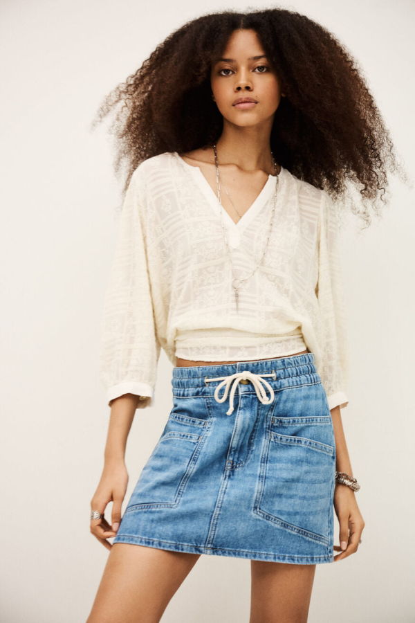 Ba&sh Martina Skirt - Light Used Blue