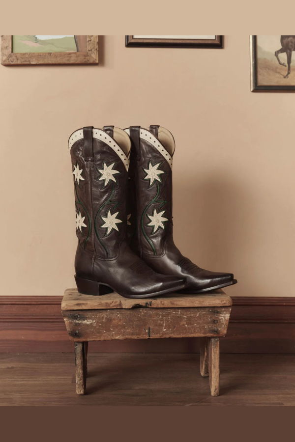 The Great. The Cowboy Boot (Leather Floral)