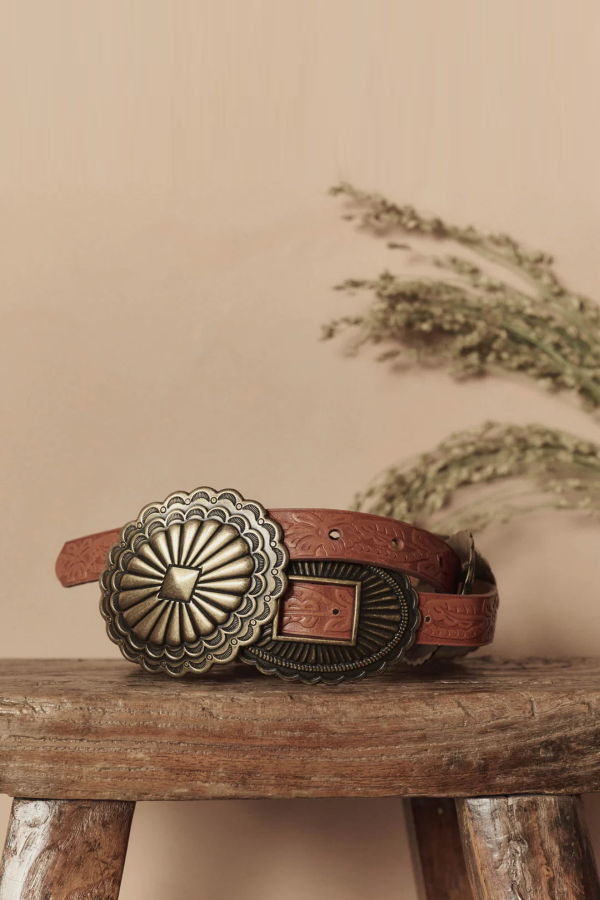The Great. The Tooled Leather Concho Belt