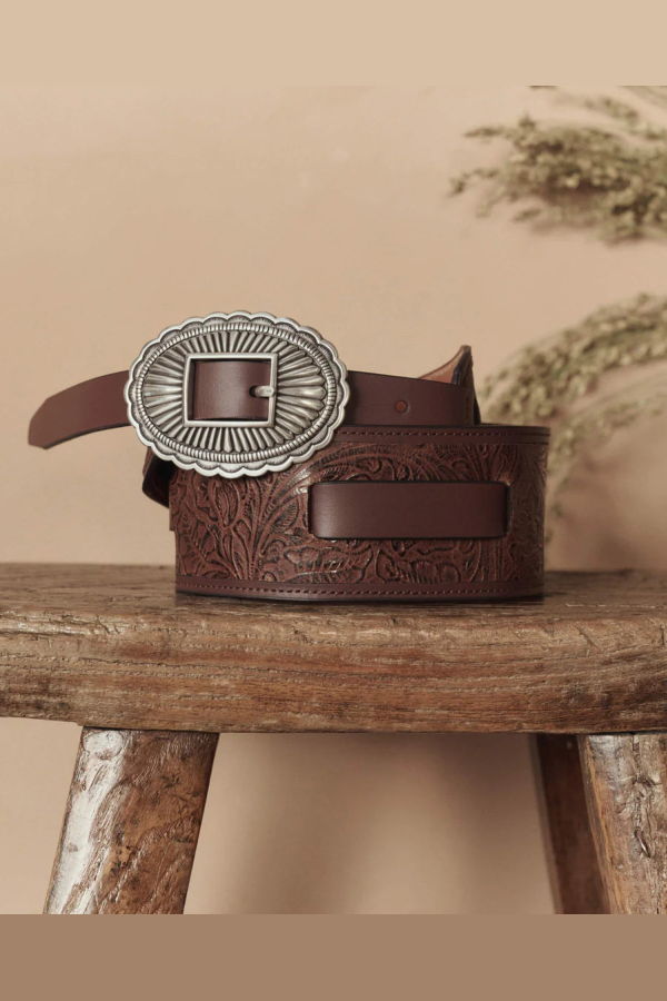 The Great. Tooled Waist Belt