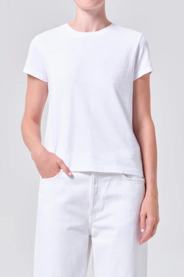 AGOLDE Long Line Adine Tee - White