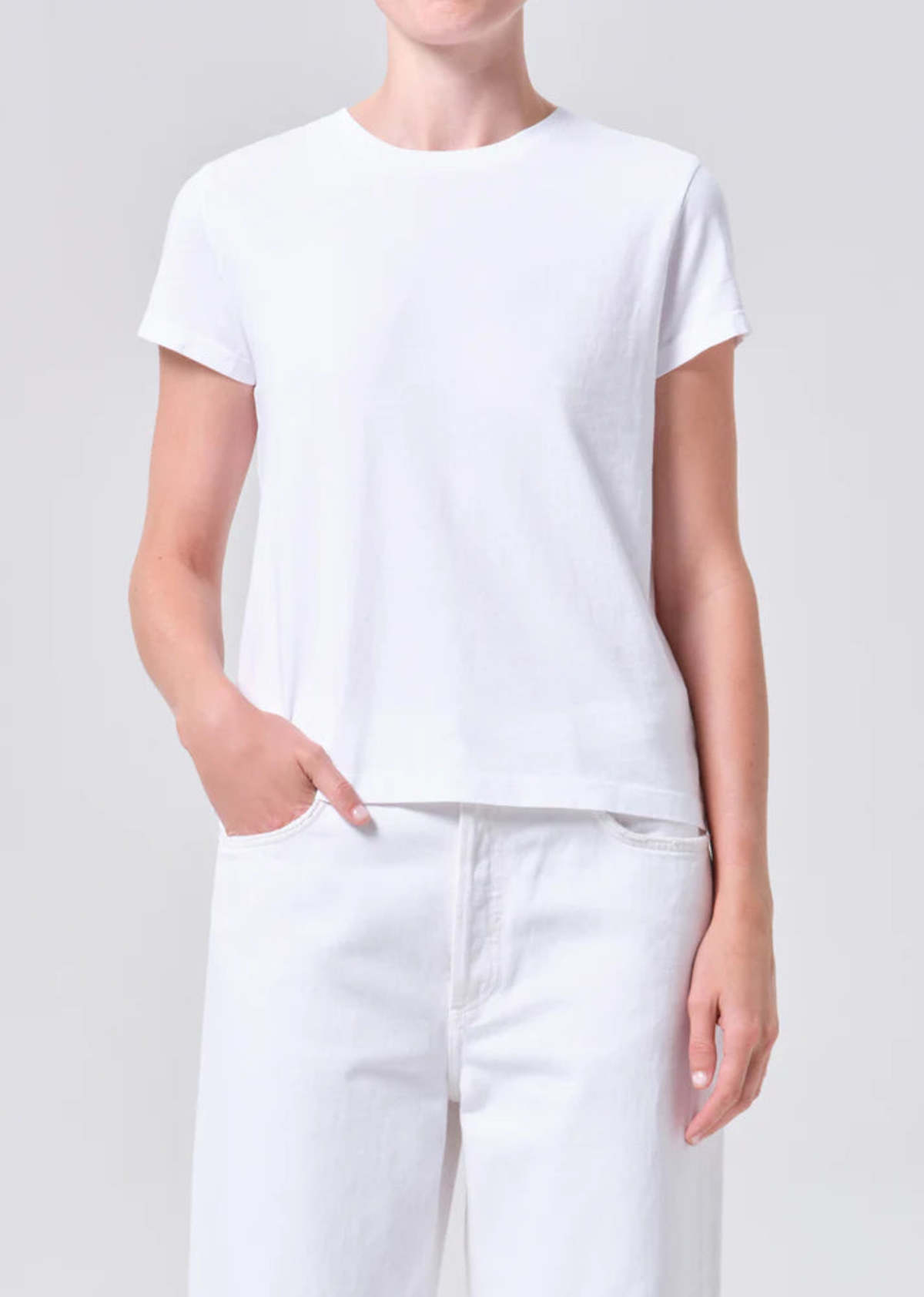 AGOLDE Long Line Adine Tee - White - Image 1 of 3