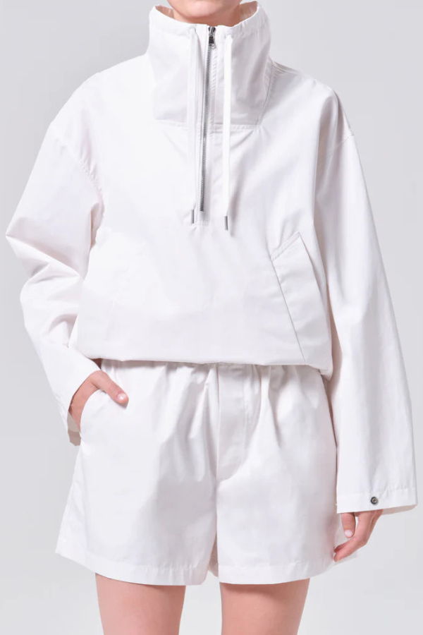 AGOLDE Lydia Nylon Popover Anorak - Chalk White