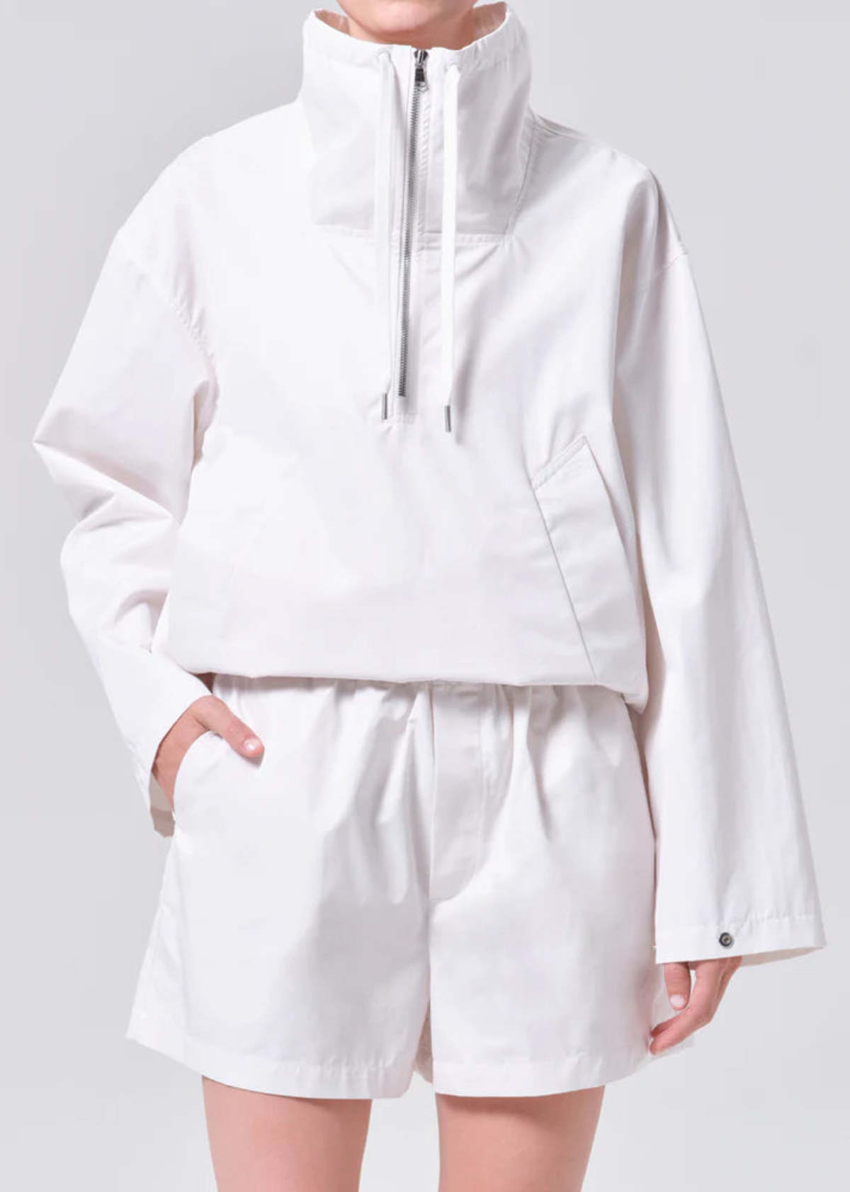 AGOLDE Lydia Nylon Popover Anorak - Chalk White - Image 1 of 2