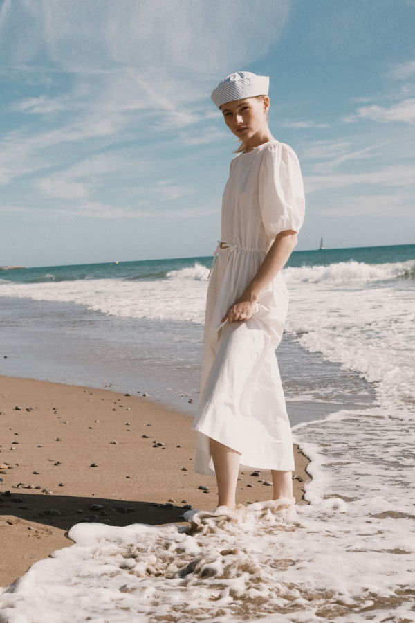 TINY BIG SISTER Puff Sleeve Midi Dress