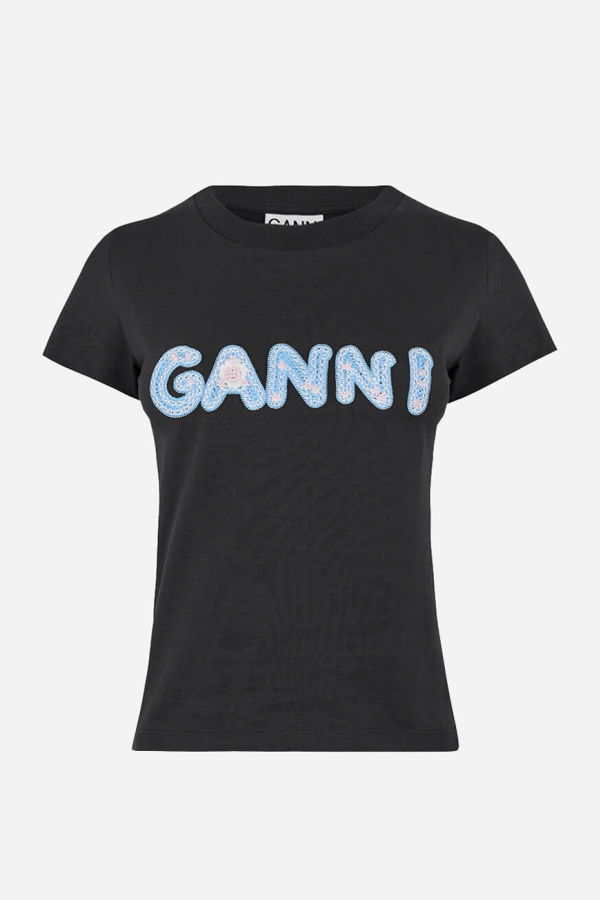 Ganni Cotton Jersey Baby Fit T-Shirt