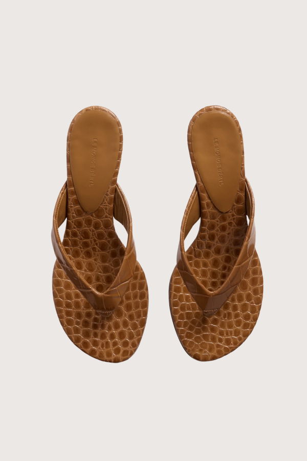 Le Monde Beryl Micro Thong Wedge Sandal - Brown