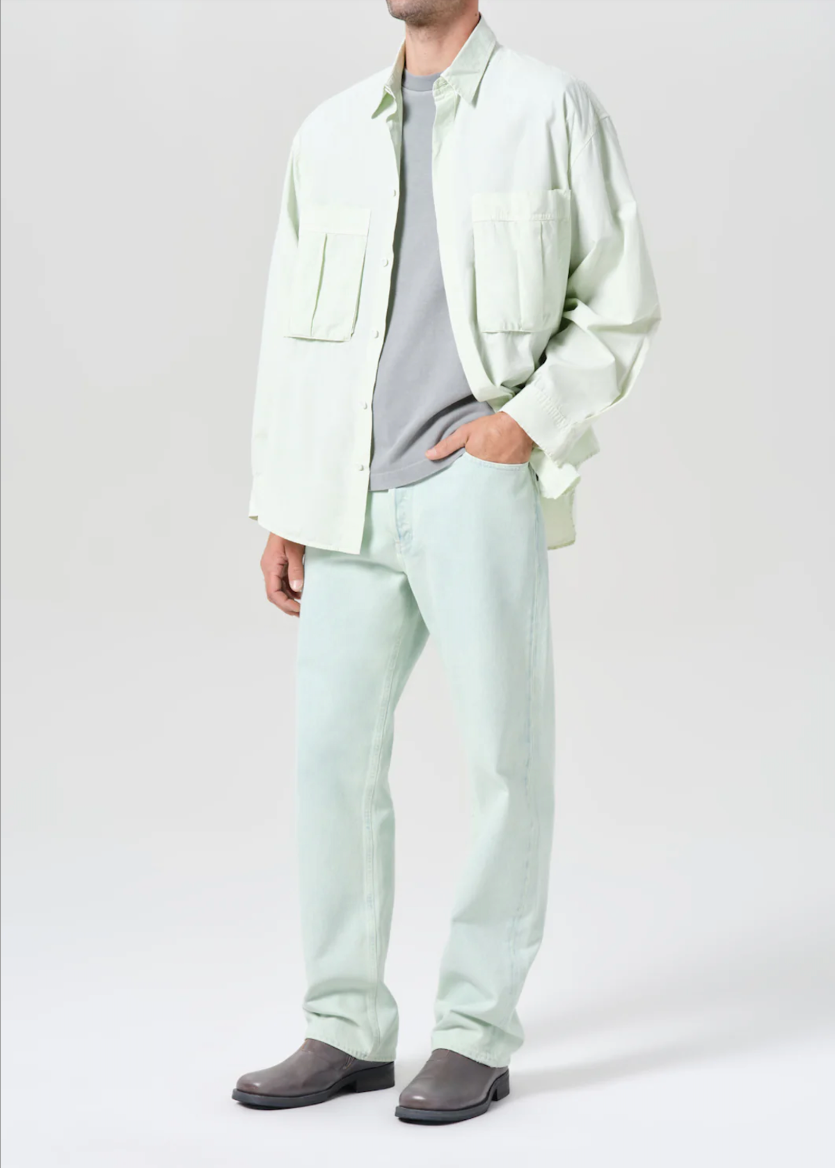 AGOLDE Clark Shirt - Mint Cream - Image 5 of 5