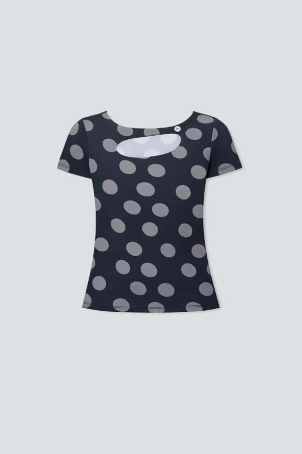 Woodrose Deli Polka Dot Key Short Sleeve Top