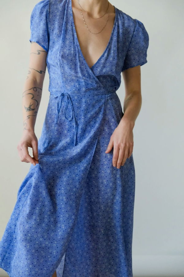Realisation Silk Wrap Dress - Periwinkle