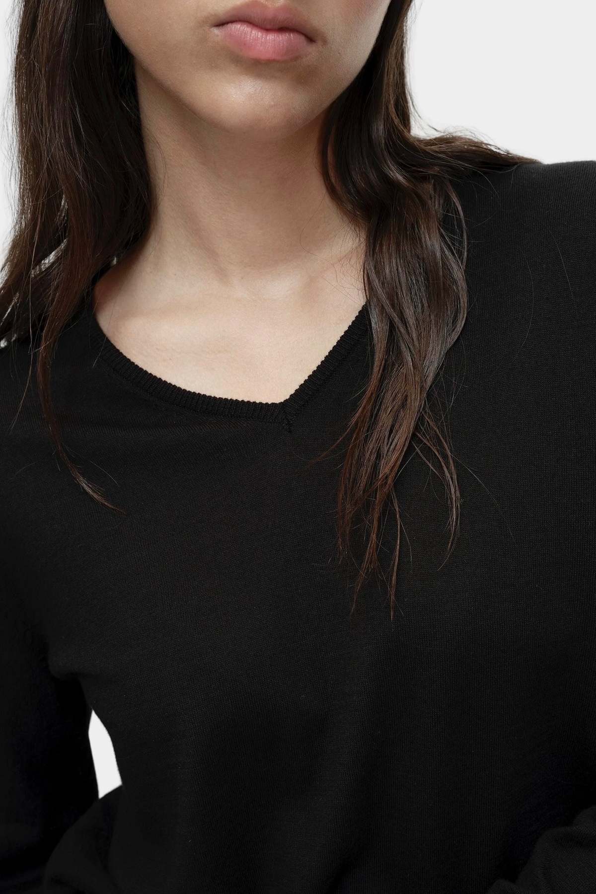Mijeong Park Cotton Blend V-Neck Knit Top - Black - Image 3 of 6
