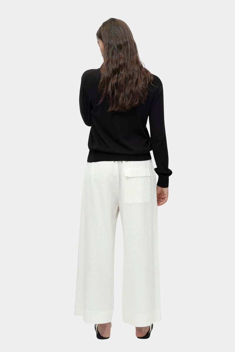 Mijeong Park Cotton Blend V-Neck Knit Top - Black