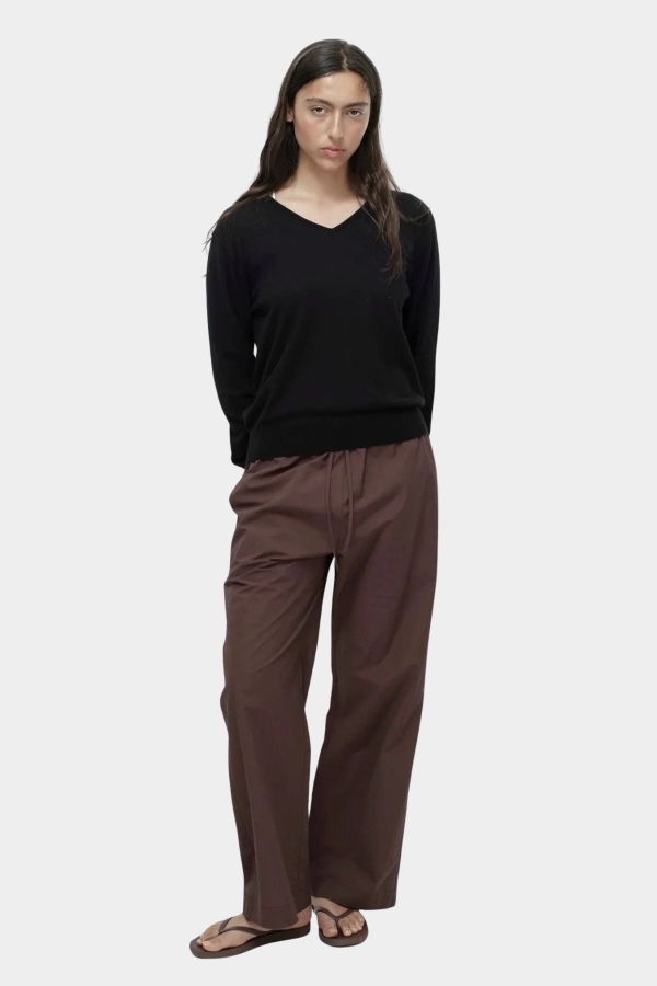 Mijeong Park Cotton Drawstring Pants - Dark Brown