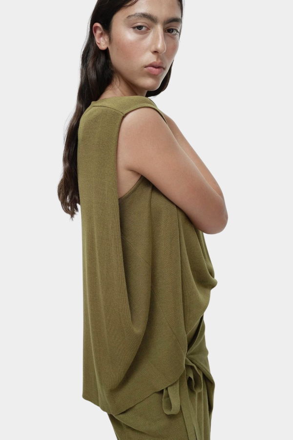 Mijeong Park Drape Back Knit Top