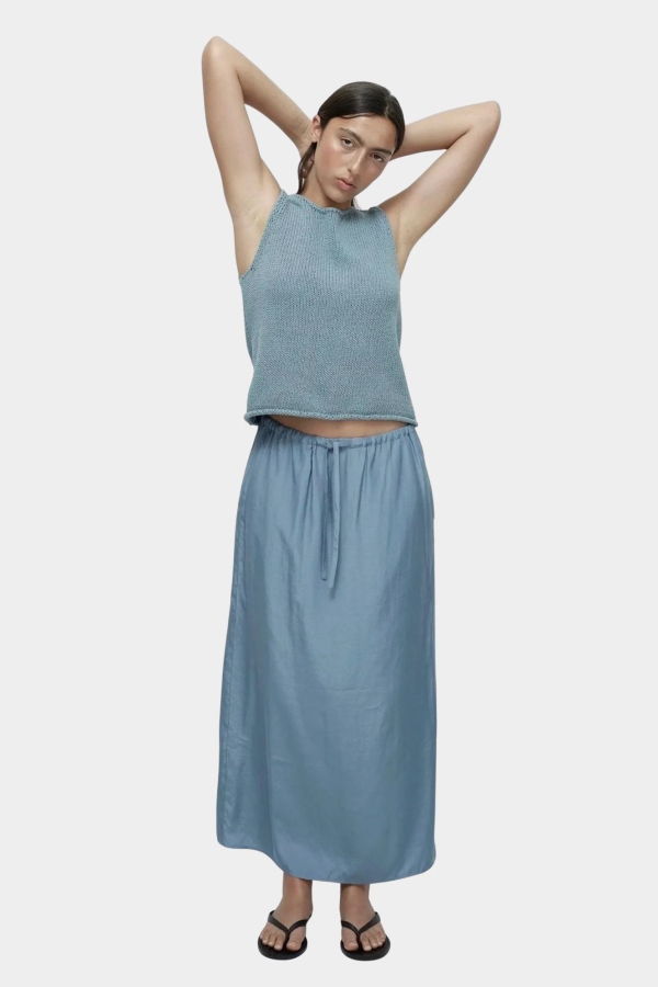 Mijeong Park Drawstring Midi Skirt - Blue