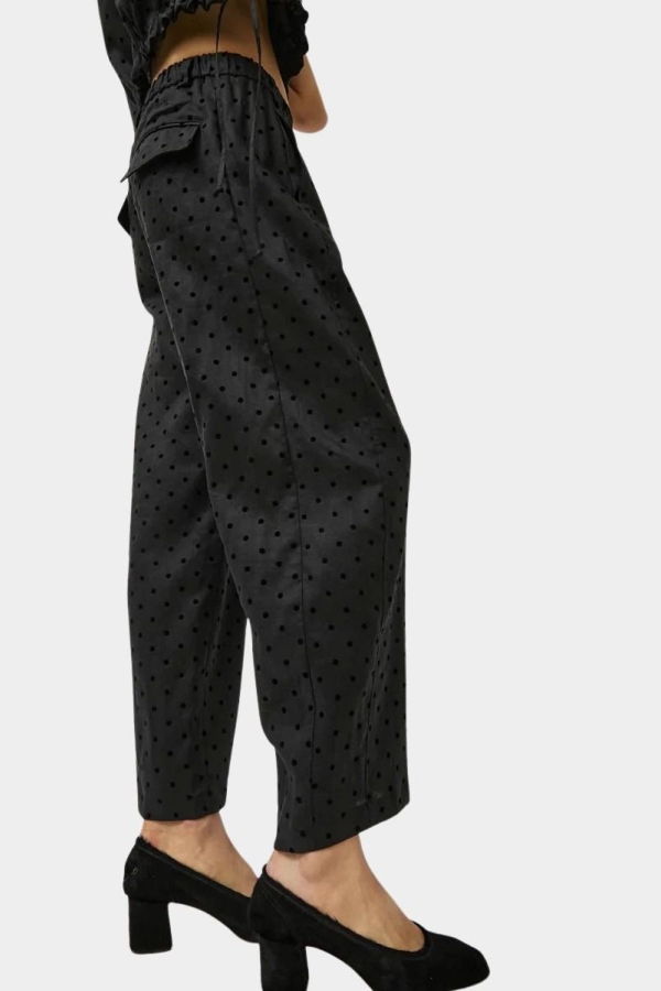 No.6 Justin Pant - Black Dot Linen