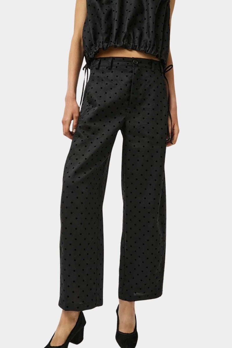 No.6 Justin Pant - Black Dot Linen