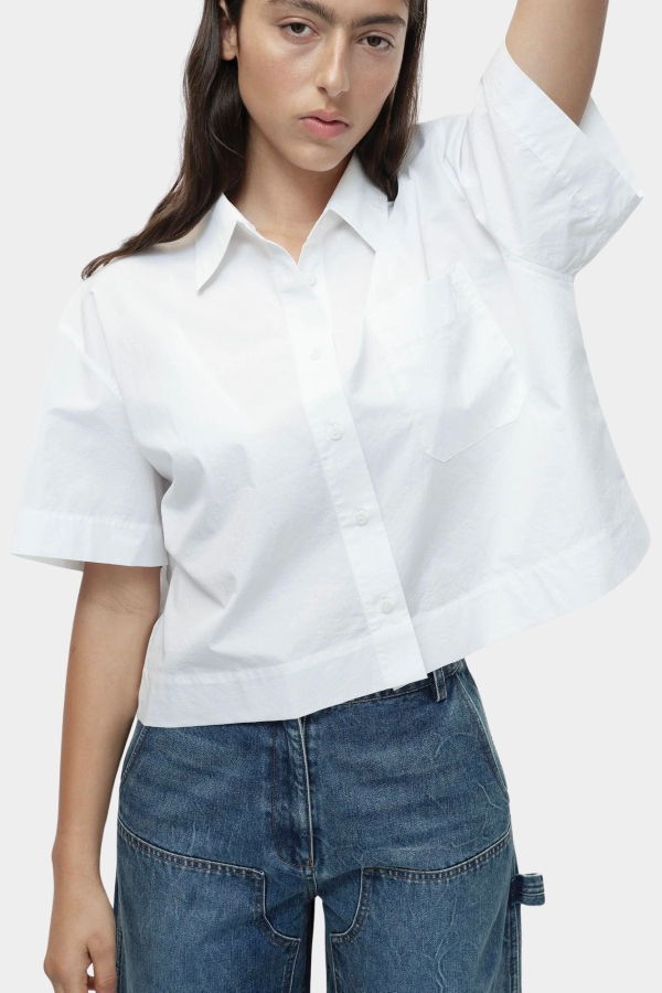 Mijeong Park Short Sleeve Cotton Shirt - White
