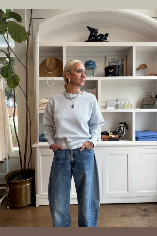 Asher Candi Crew Sweater - Icy Blue