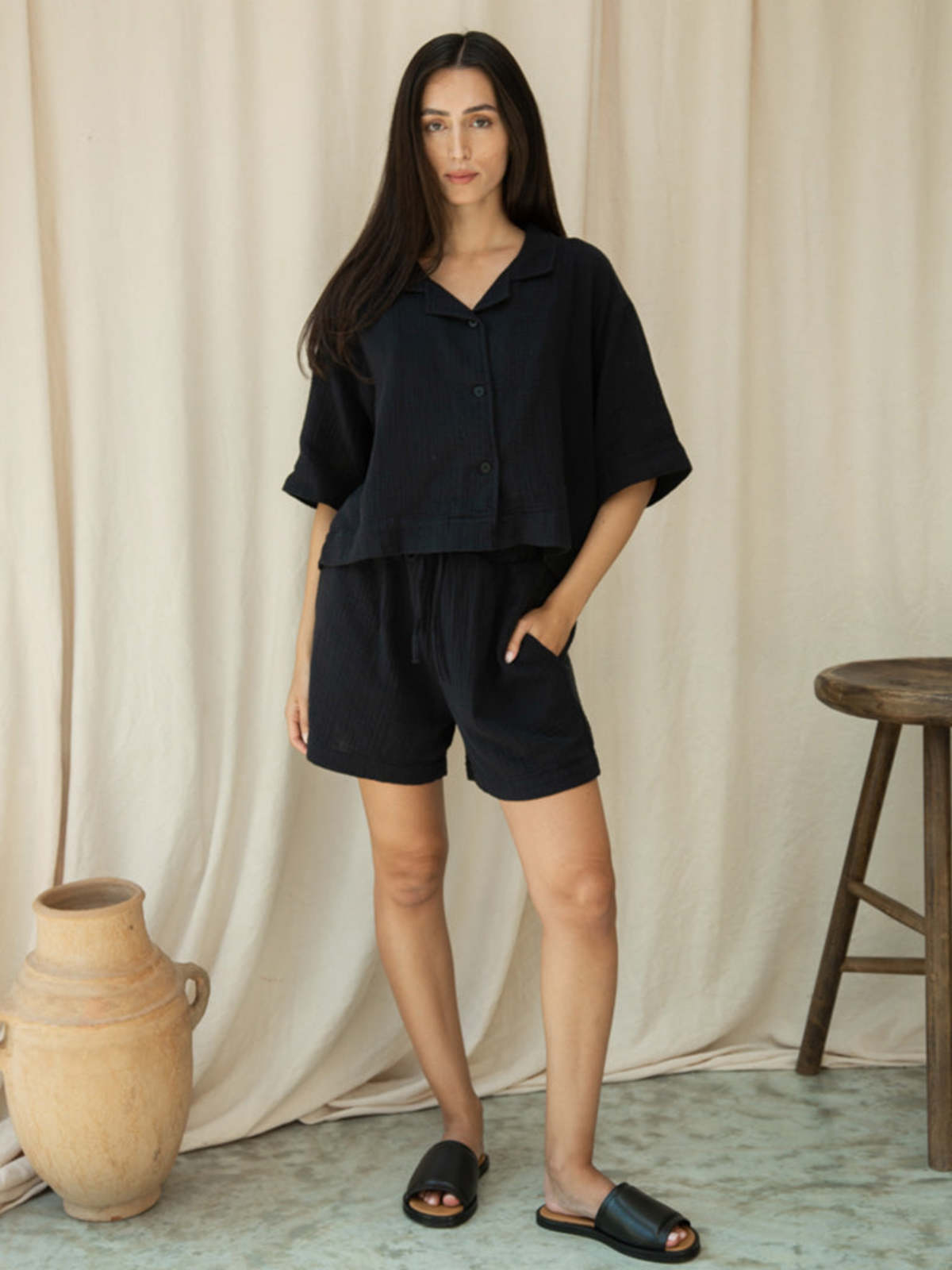 Beaumont Organic Paola Shorts - Black - Image 1 of 6