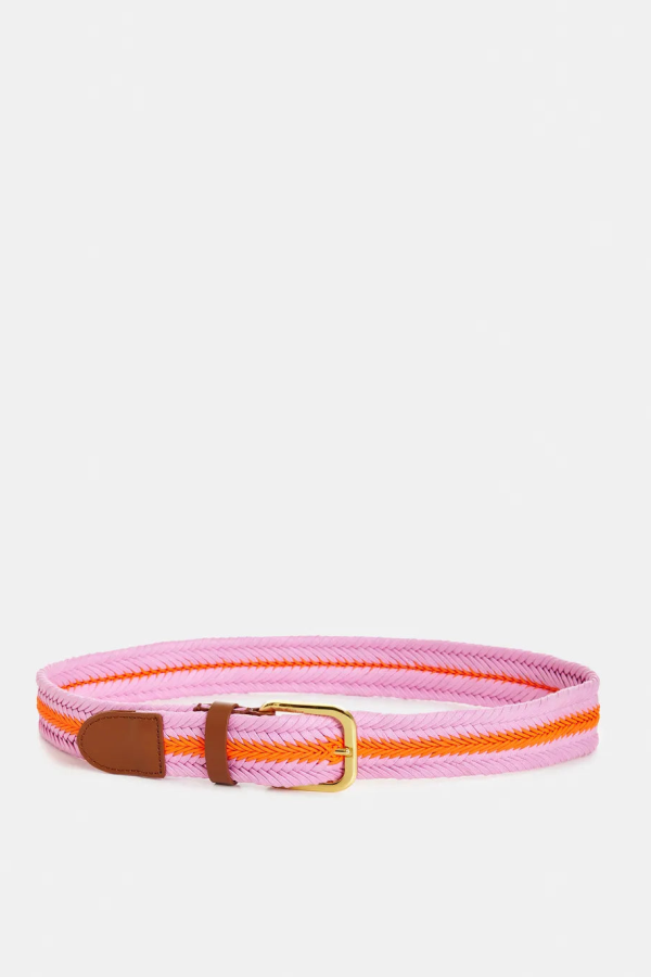 Essentiel Jintonic Striped Belt With Gold-Tone Buckle