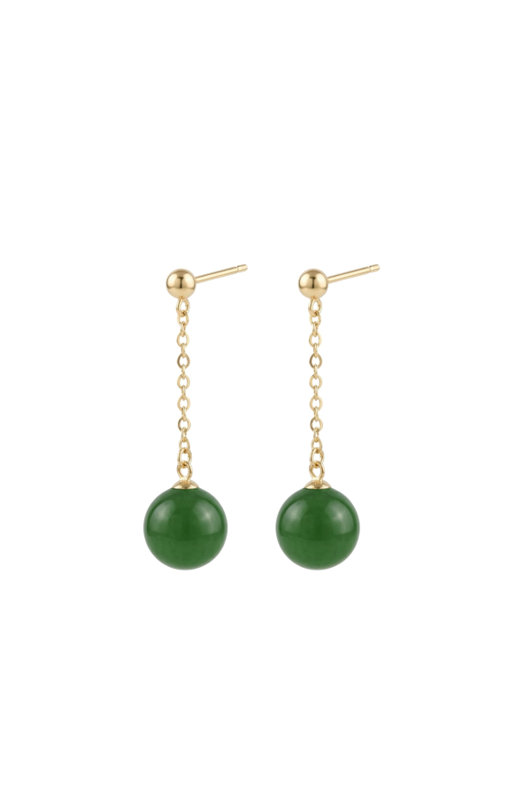 seree Drew Green Jade Drop Earrings
