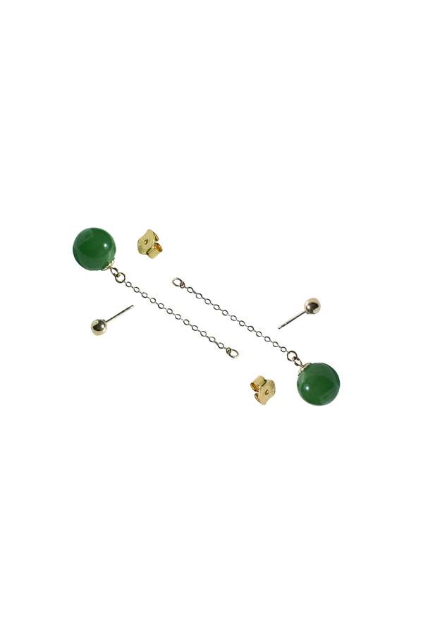 seree Drew Green Jade Drop Earrings