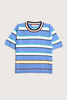 ZANKOV Benji Merino Striped Short Sleeve Top - Hyacinth - Thumbnail 1