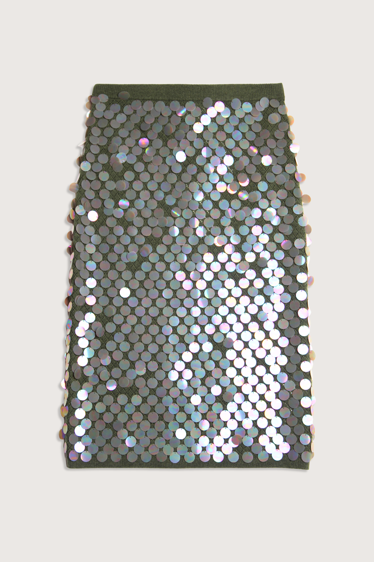 ZANKOV Matteo Pailette Skirt - Olive - Image 1 of 2