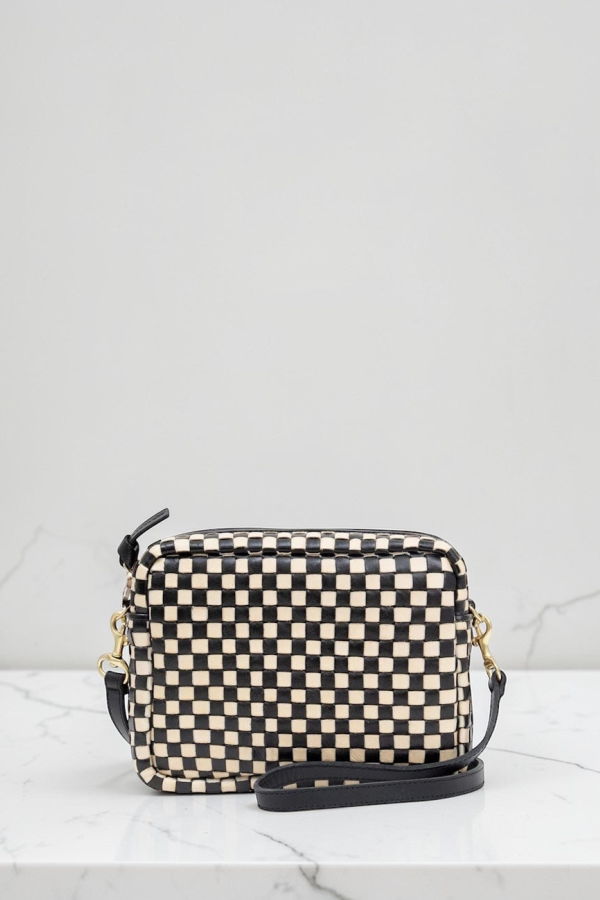 Clare V. Midi Sac Woven Checker Crossbody Bag