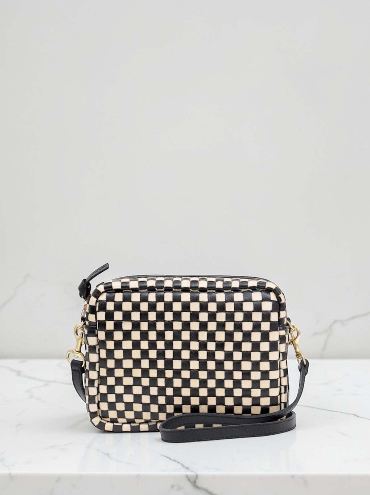 Clare V. Midi Sac Woven Checker Crossbody Bag - Image 1 of 3