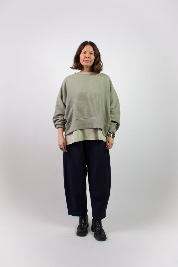 NA NIN Margot Rippled Cotton Sweatshirt - Mineral