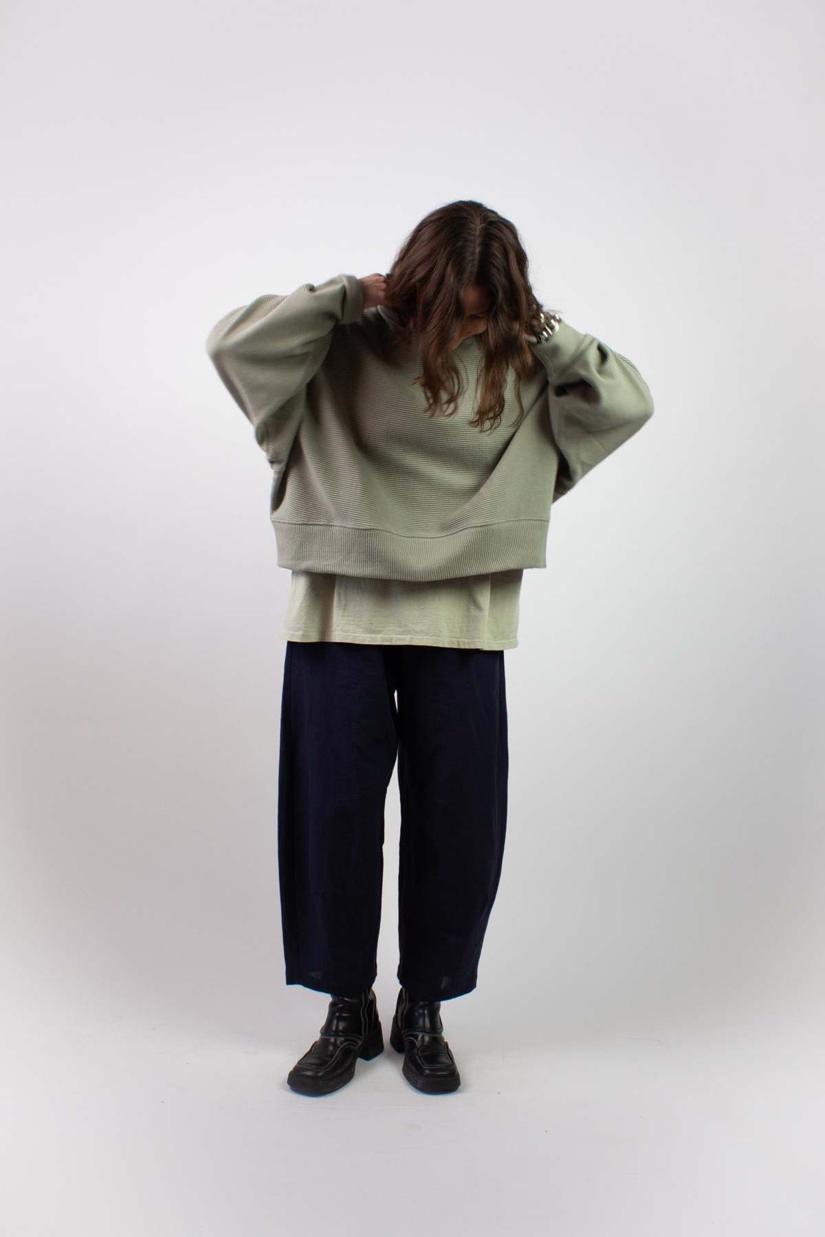 NA NIN Margot Rippled Cotton Sweatshirt - Mineral - Image 4 of 6