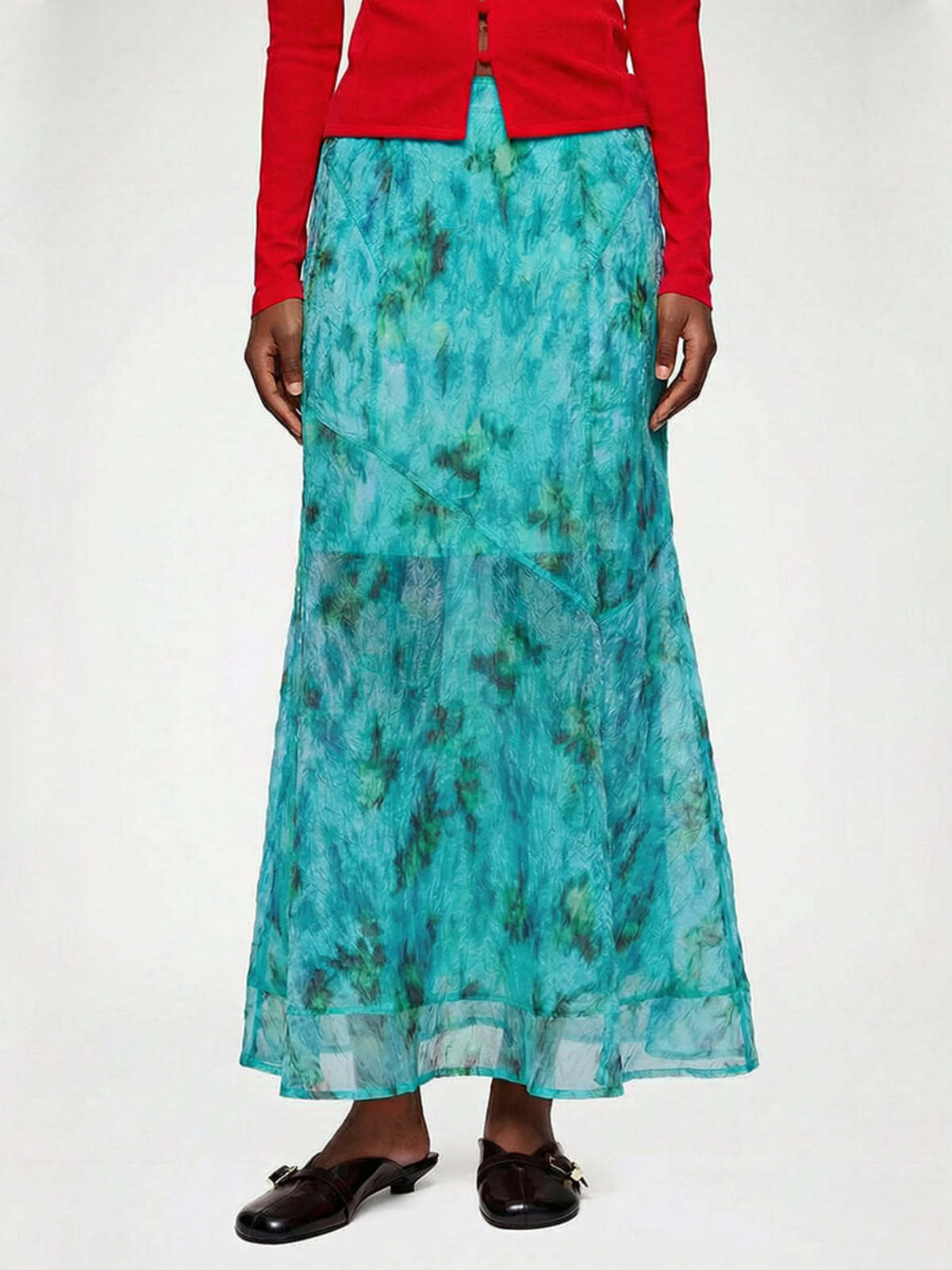 Ganni Shibori Organza Fluid Skirt - Image 1 of 2