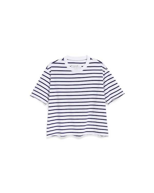 Frank & Eileen Perry NYC Crewneck Tee - White/Navy Stripe
