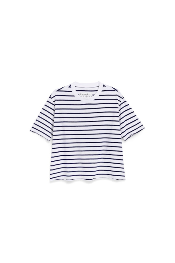 Frank & Eileen Perry NYC Crewneck Tee - White/Navy Stripe