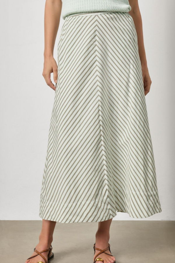 Lilla P. Stripe Maxi Skirt - Pool Stripe