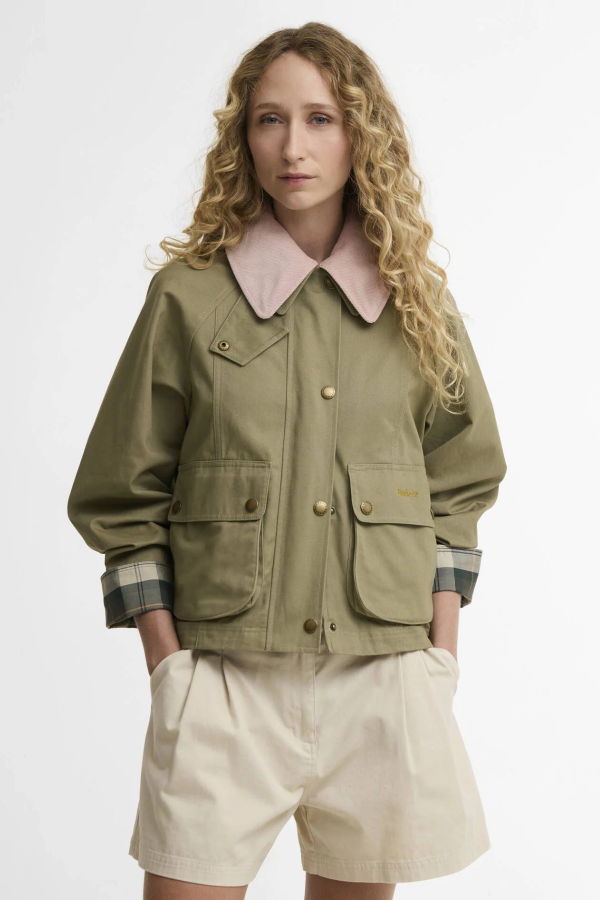 Barbour Cropped Beadnell Casual Jacket - Bleached Olive