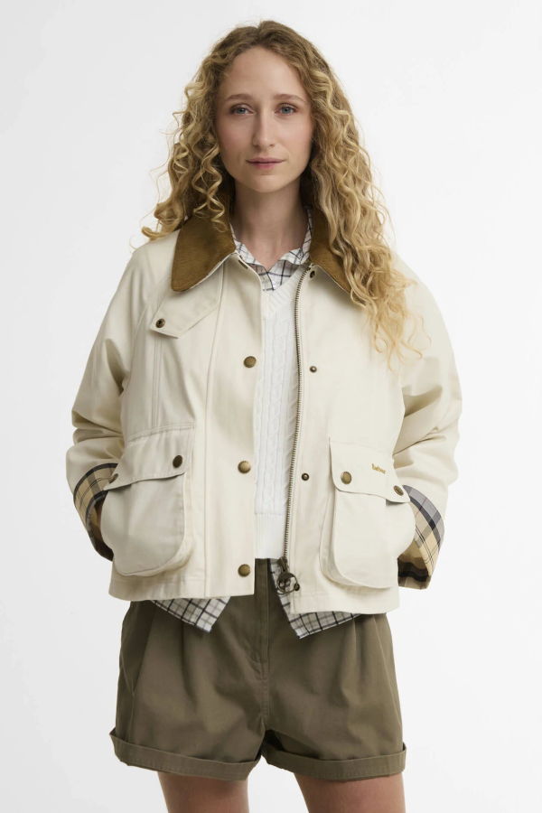 Barbour Cropped Beadnell Casual Jacket - Light Pearl
