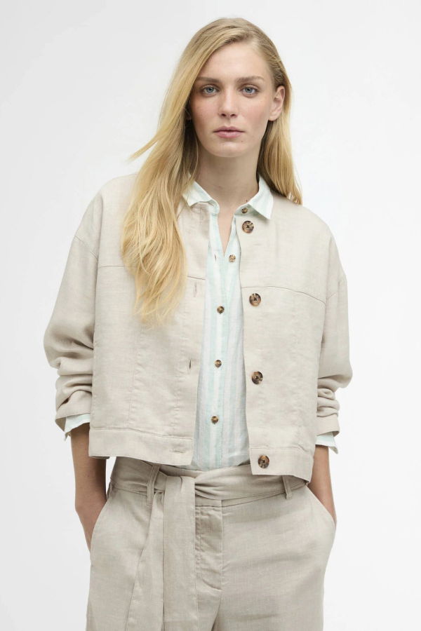 Barbour Gabby Collarless Overshirt - Barbour Mist