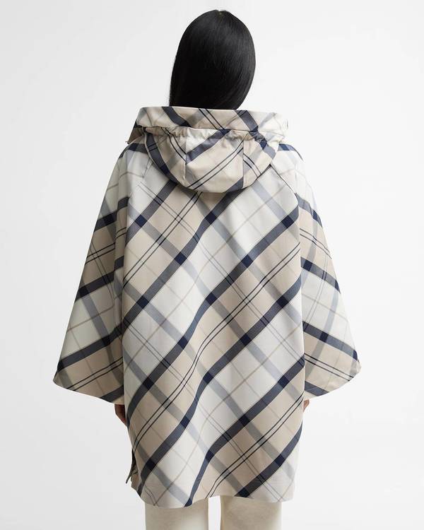 Barbour Kinsale Tartan Showerproof Cape - Dress Navy Tartan