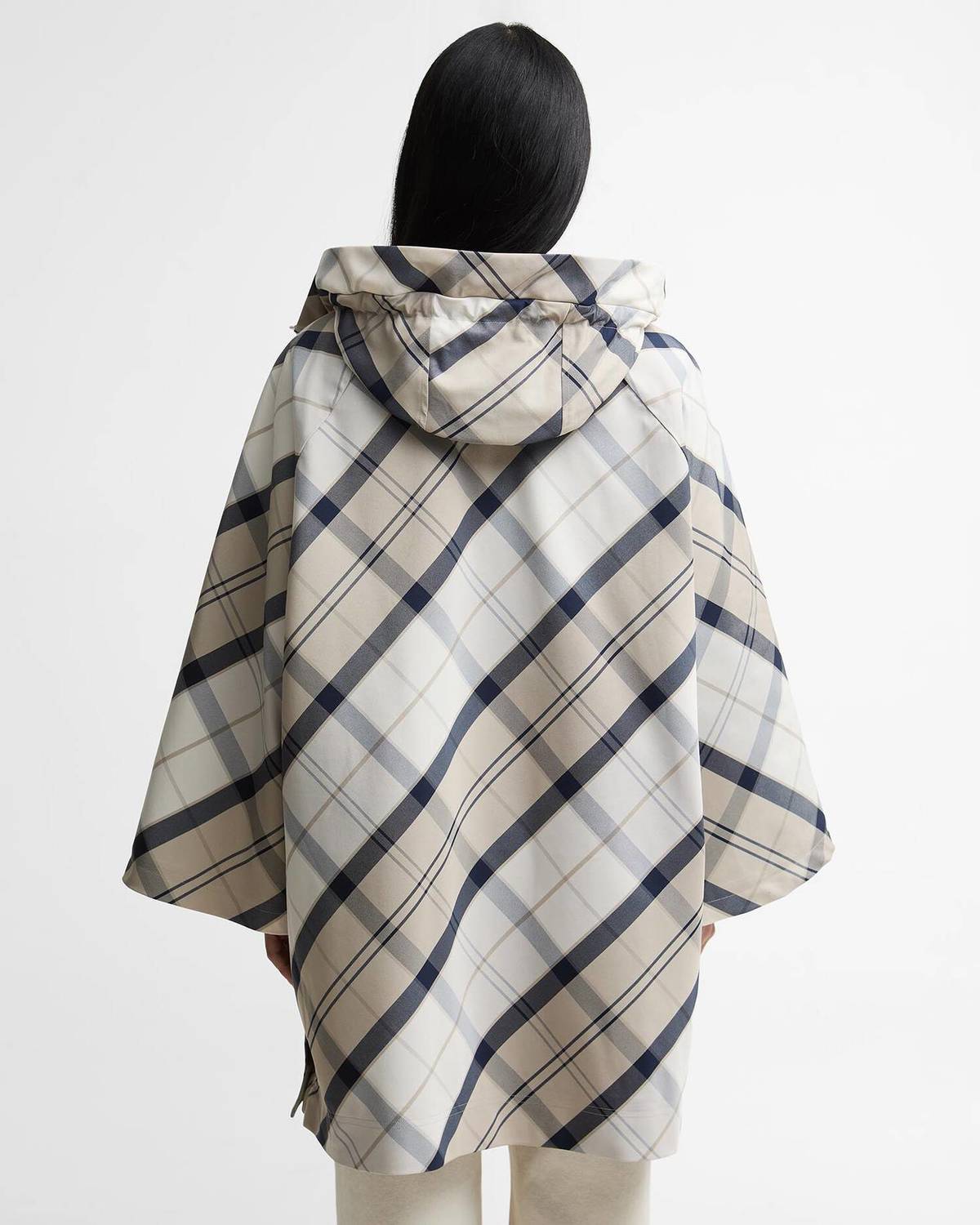 Barbour Kinsale Tartan Showerproof Cape - Dress Navy Tartan - Image 2 of 3