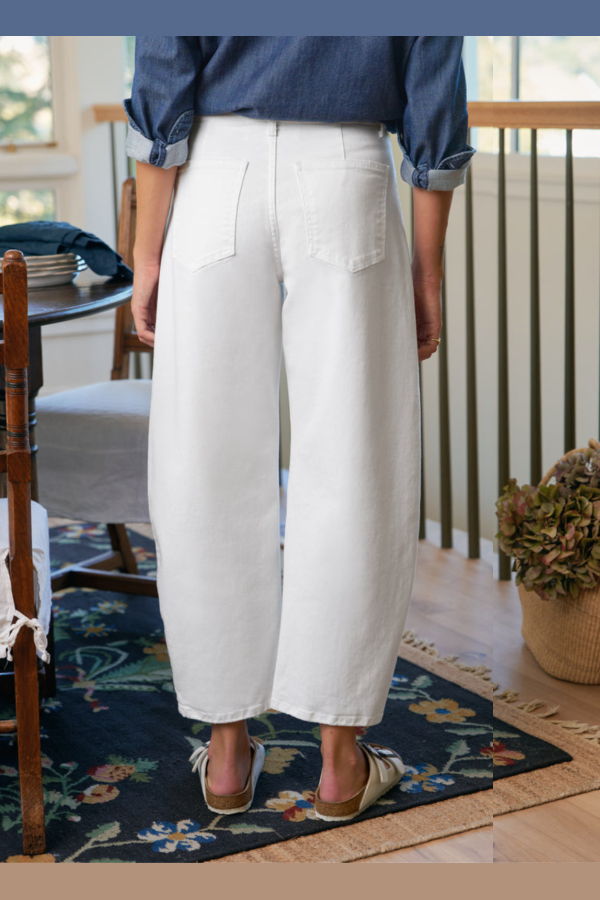 Frank & Eileen Brennan Barrel Jean - White