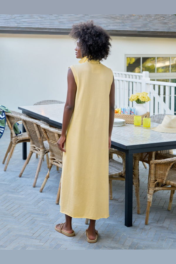 Frank & Eileen Lily Popover Henley Dress - Lemon