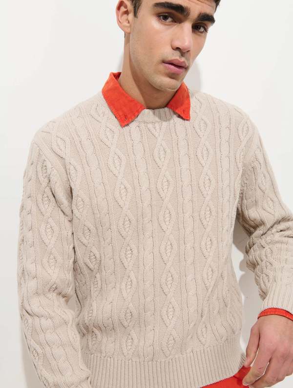 Alex Mill Aaron Cable Sweater in Cotton