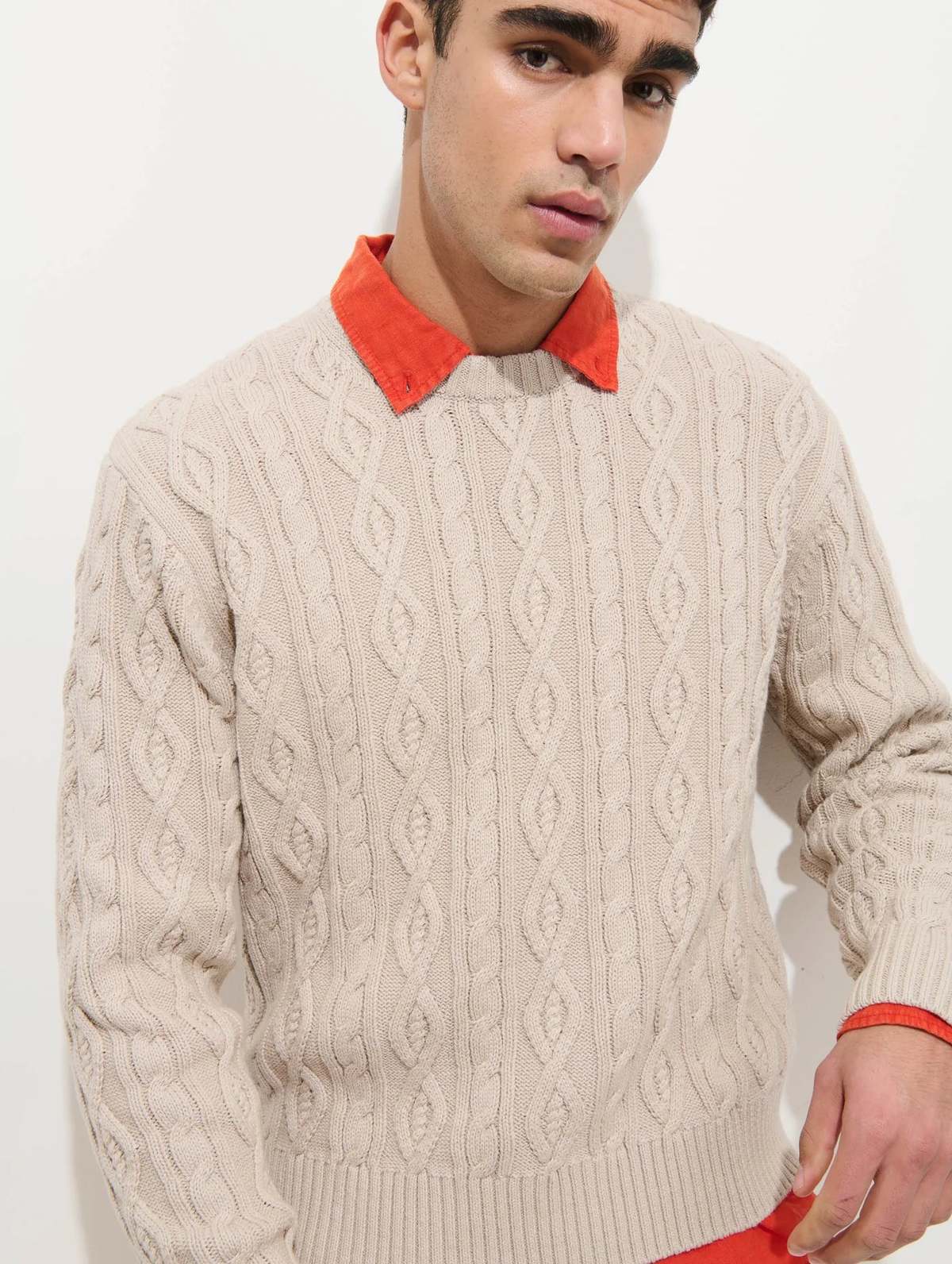 Alex Mill Aaron Cable Sweater in Cotton - Image 1 of 5